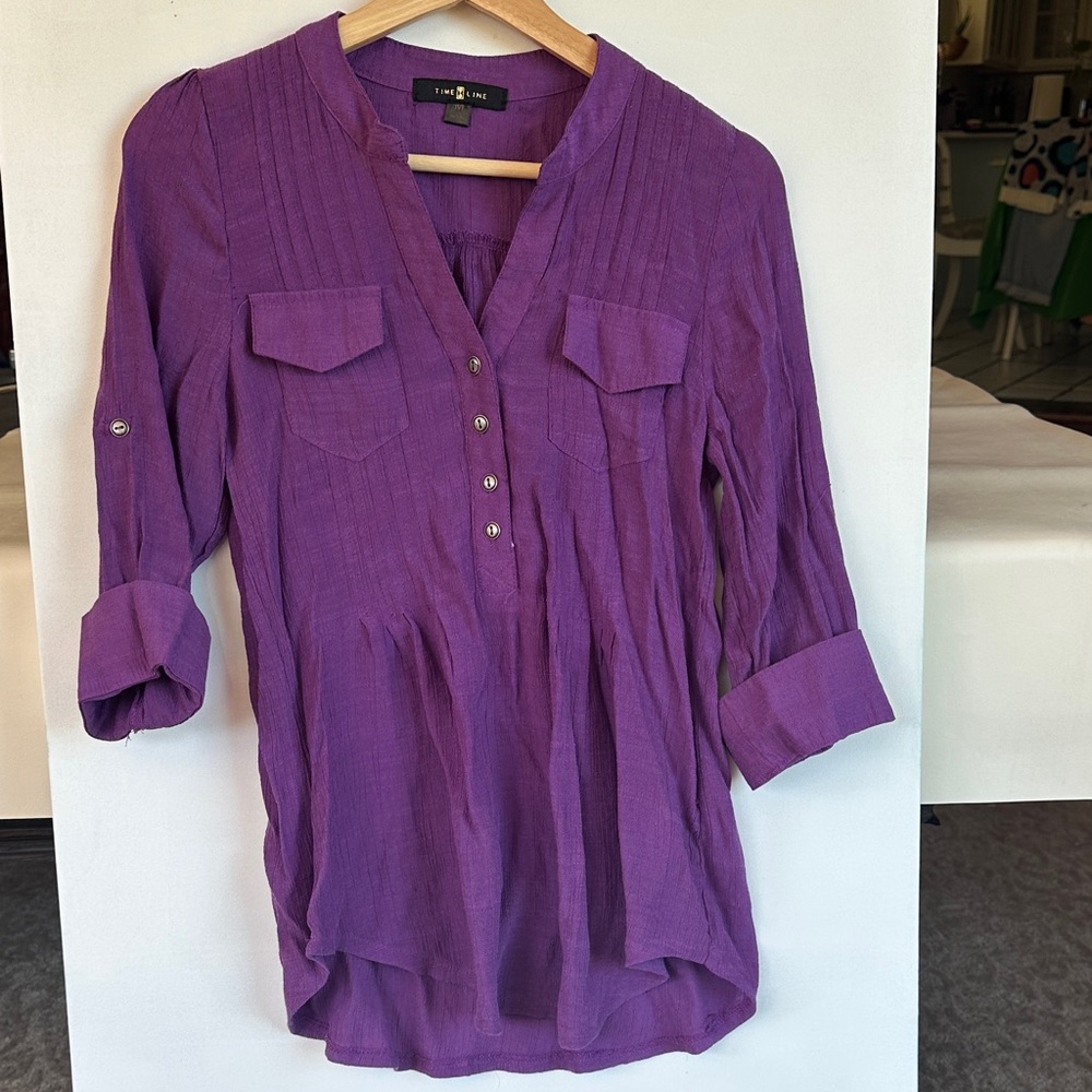 Purple Women's 3/4 length sleeve Top